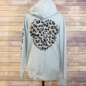 COPY- VS PINK Cheetah Print Sequin Hoodie